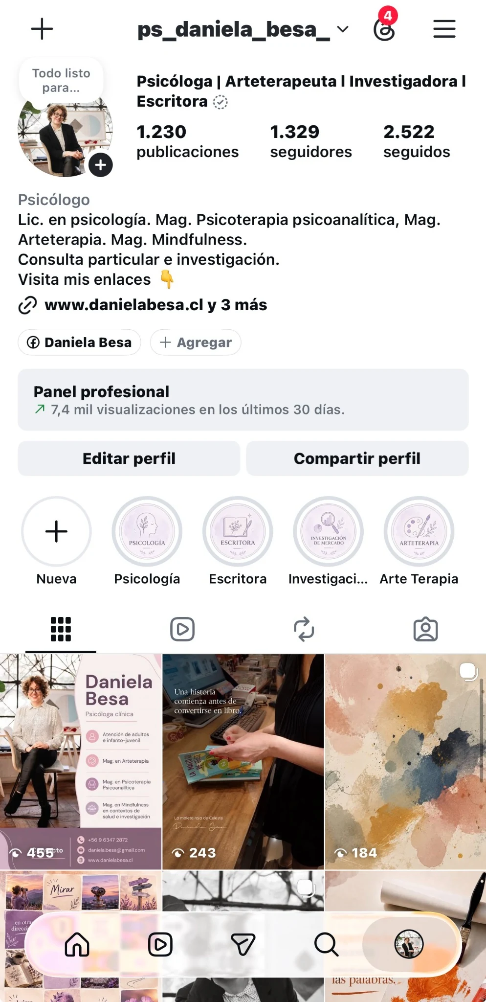 Perfil de Instagram después de trabajar con GlowUp Media
